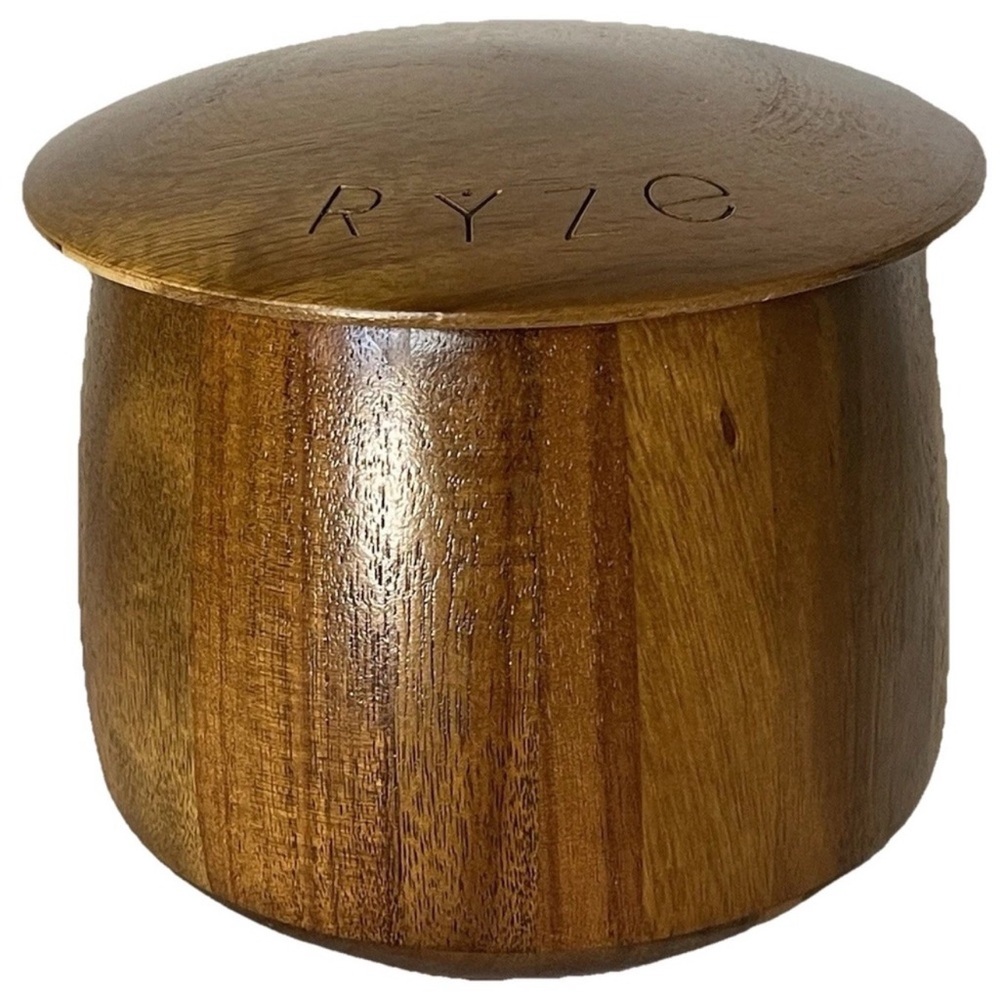 Official RYZE wooden mushroom shaped coffee container. Handsome & sleek NWOT $37